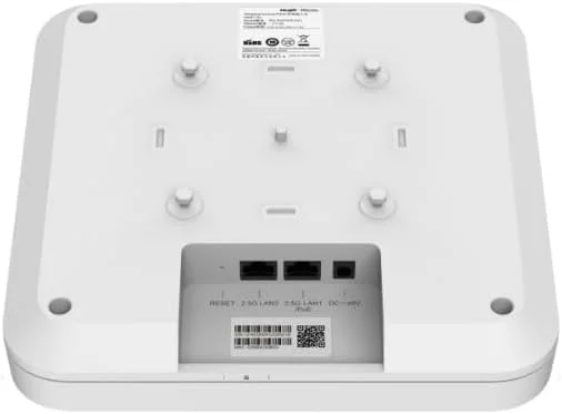 RG-RAP2260(H) Wi-Fi 6 AX6000 High-Density Ceiling Access Point, 5.95Gbps Speed, 4x4 MIMO, 2x 100M/1000/2500 Base-T Ports, PoE++, 512/130 Recommended Clients, CE & RoHS Certified, 0°C~40°C Temp