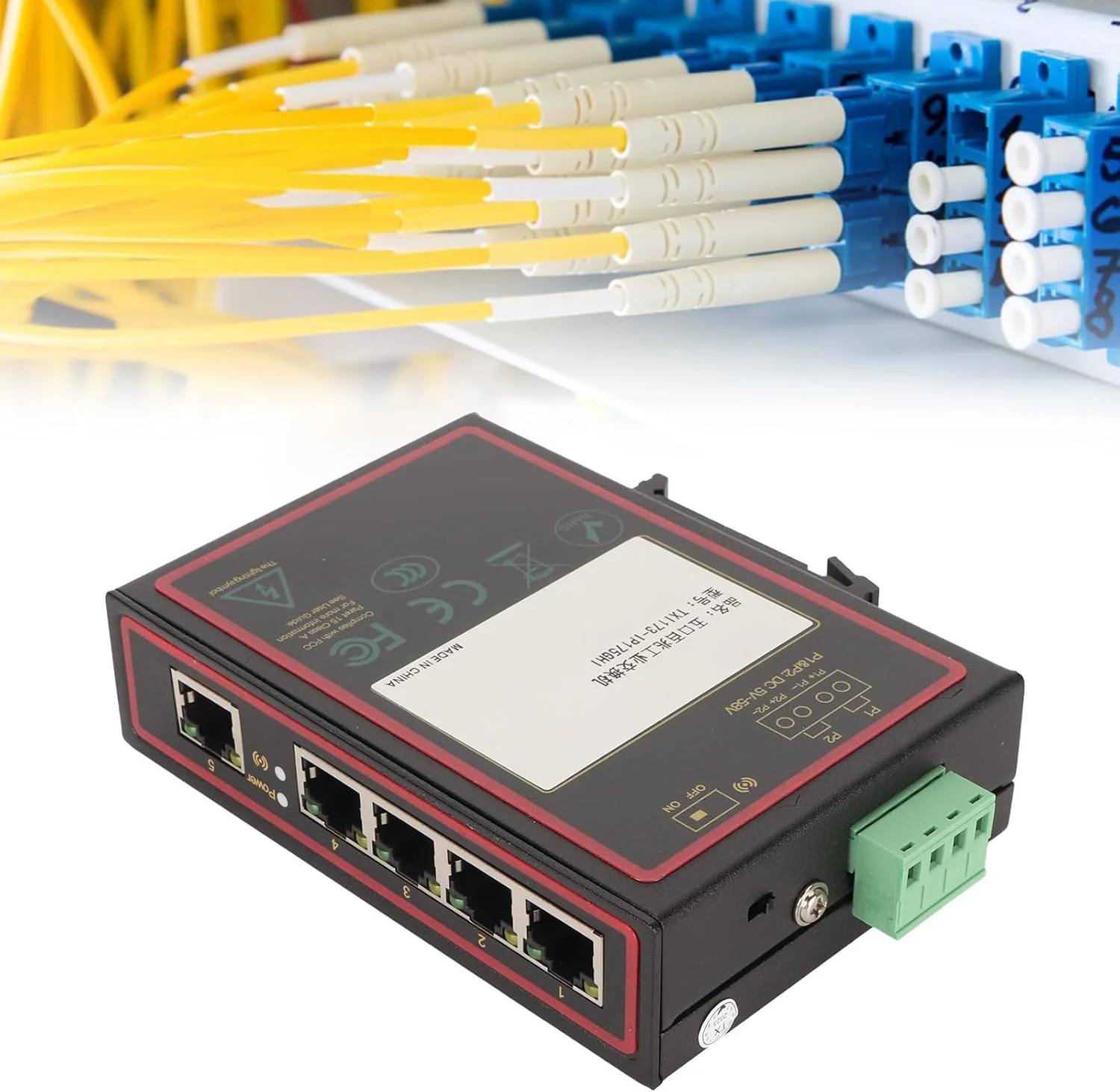 سوئیچ اترنت صنعتی Cryfokt، سوئیچ ریل DIN غیر مدیریتی 5 پورت RJ45 با ورودی ولتاژ گسترده IP40 سوئیچ اترنت صنعتی Cryfokt، سوئیچ ریل DIN غیر مدیریتی 5 پورت RJ45 با ورودی ولتاژ گسترده IP40