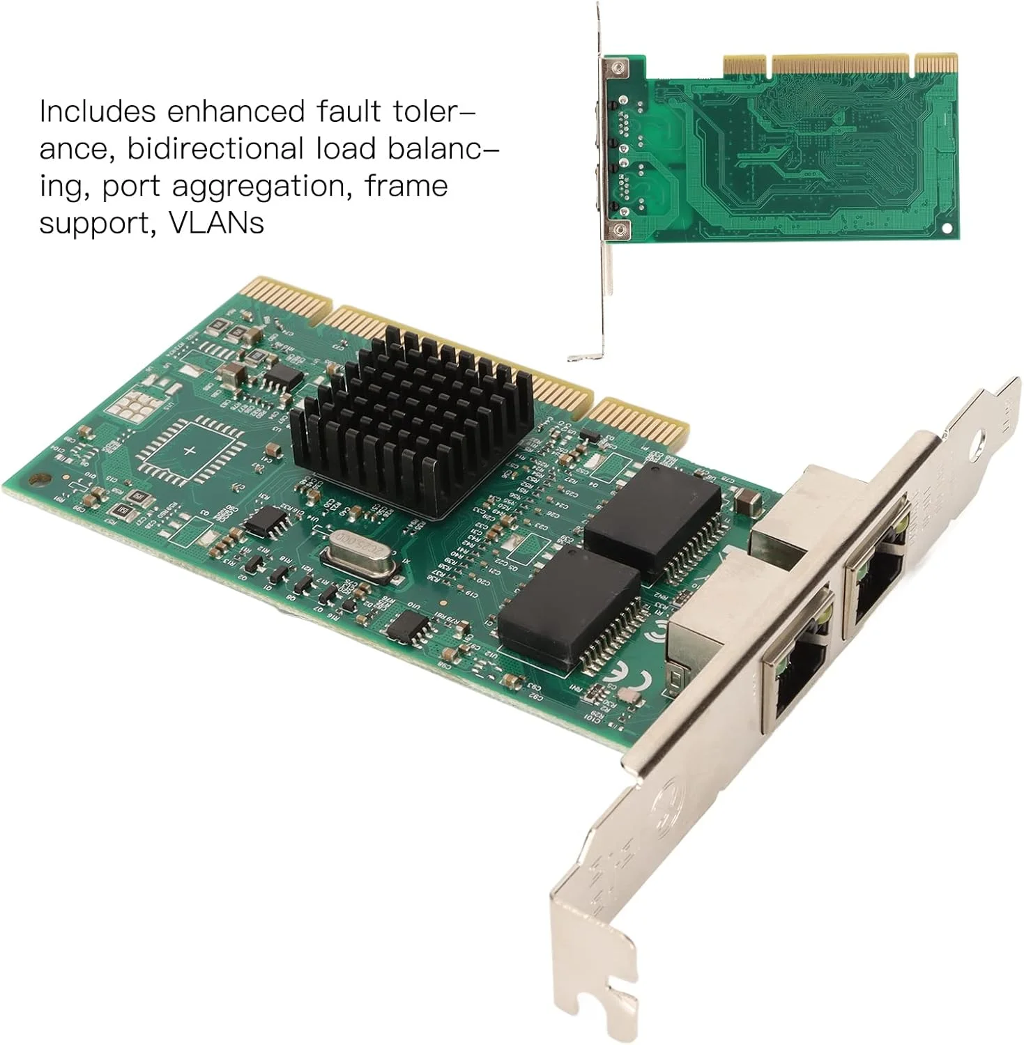 آداپتور گیگابیتی LAN، آداپتور اینترنت گیگابیتی دو پورت RJ45 با سرعت 1000 مگابیت بر ثانیه، عملکرد شتاب دهنده، آداپتور اینترنت PCI با تعادل بار دو طرفه