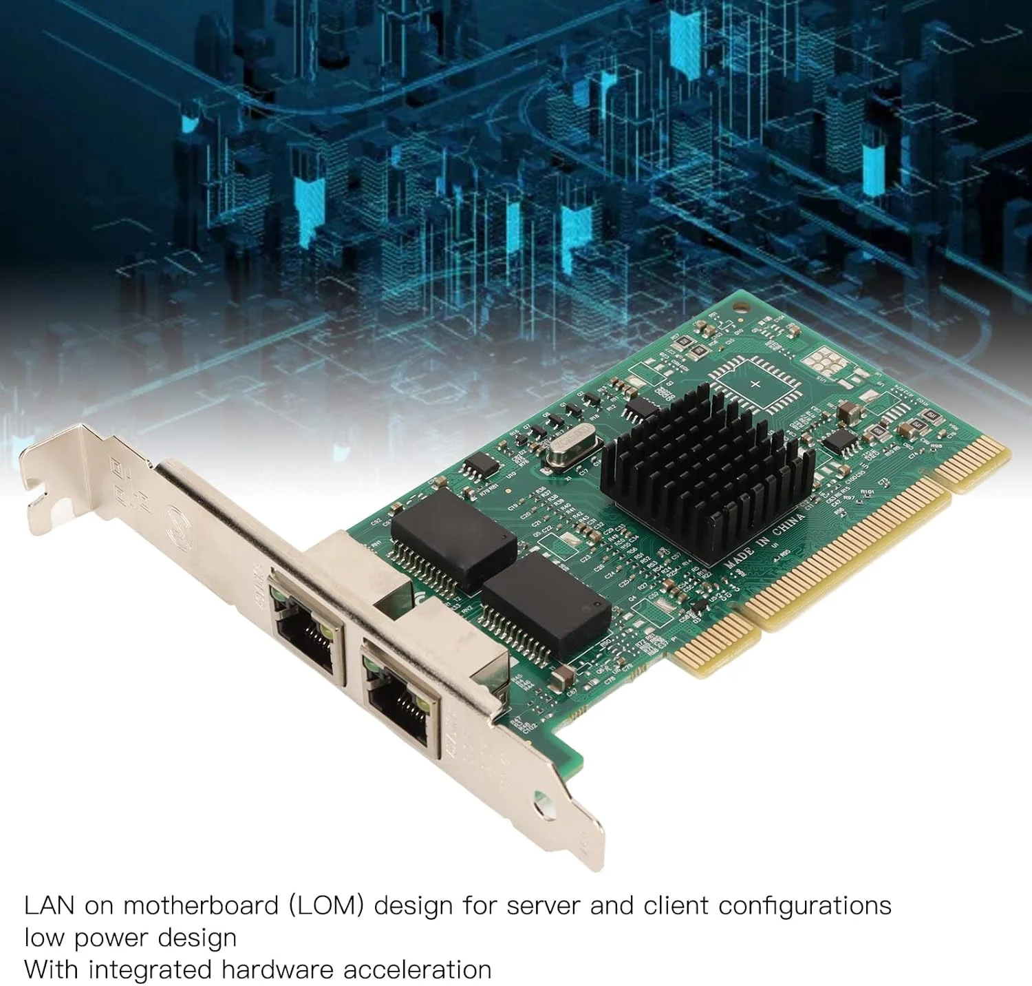 آداپتور گیگابیتی LAN، آداپتور اینترنت گیگابیتی دو پورت RJ45 با سرعت 1000 مگابیت بر ثانیه، عملکرد شتاب دهنده، آداپتور اینترنت PCI با تعادل بار دو طرفه