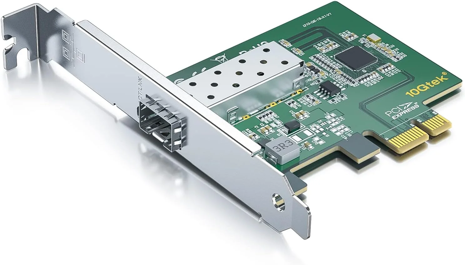 کارت شبکه گیگابیتی 10/100/1000Mbps با تراشه Intel I210AS | آداپتور شبکه PCI Express اترنت | تک پورت SFP | PCI Express 2.1 X1