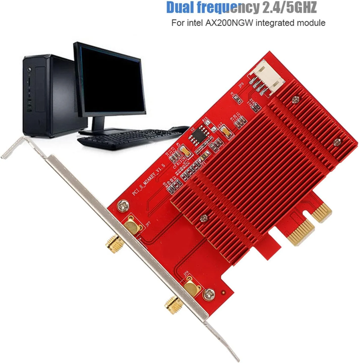کارت شبکه بی‌سیم دسکتاپ 2400 مگابیت بر ثانیه 5.0 WIFI6 802.11ax برای AX200NGW، کارت دو بانده PCI E برای سیستم عامل 10 64 بیتی