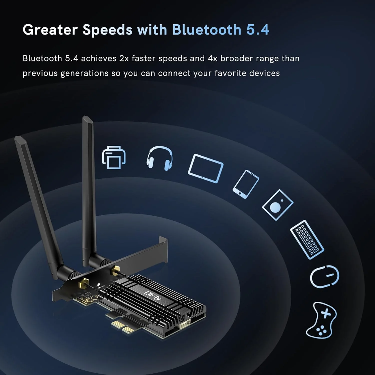 کارت شبکه وای فای 7 با سرعت 8774 مگابیت بر ثانیه، کارت وای فای PCIe QFly با بلوتوث 5.4، چیپست BE200، سه بانده (6 گیگاهرتز/5 گیگاهرتز/2.4 گیگاهرتز)، آداپتور شبکه بی سیم برای رایانه شخصی، پشتیبانی از Win11/10 (64 بیتی)، عدم پشتیبانی از پردازنده AMD