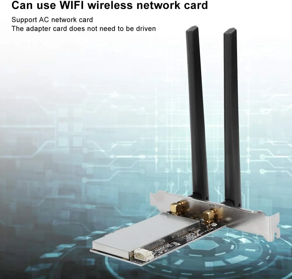 کارت آداپتور Mini PCi‑E به PCi‑E وایرلس WIFI برای تبدیل بلوتوث، حمل آسان