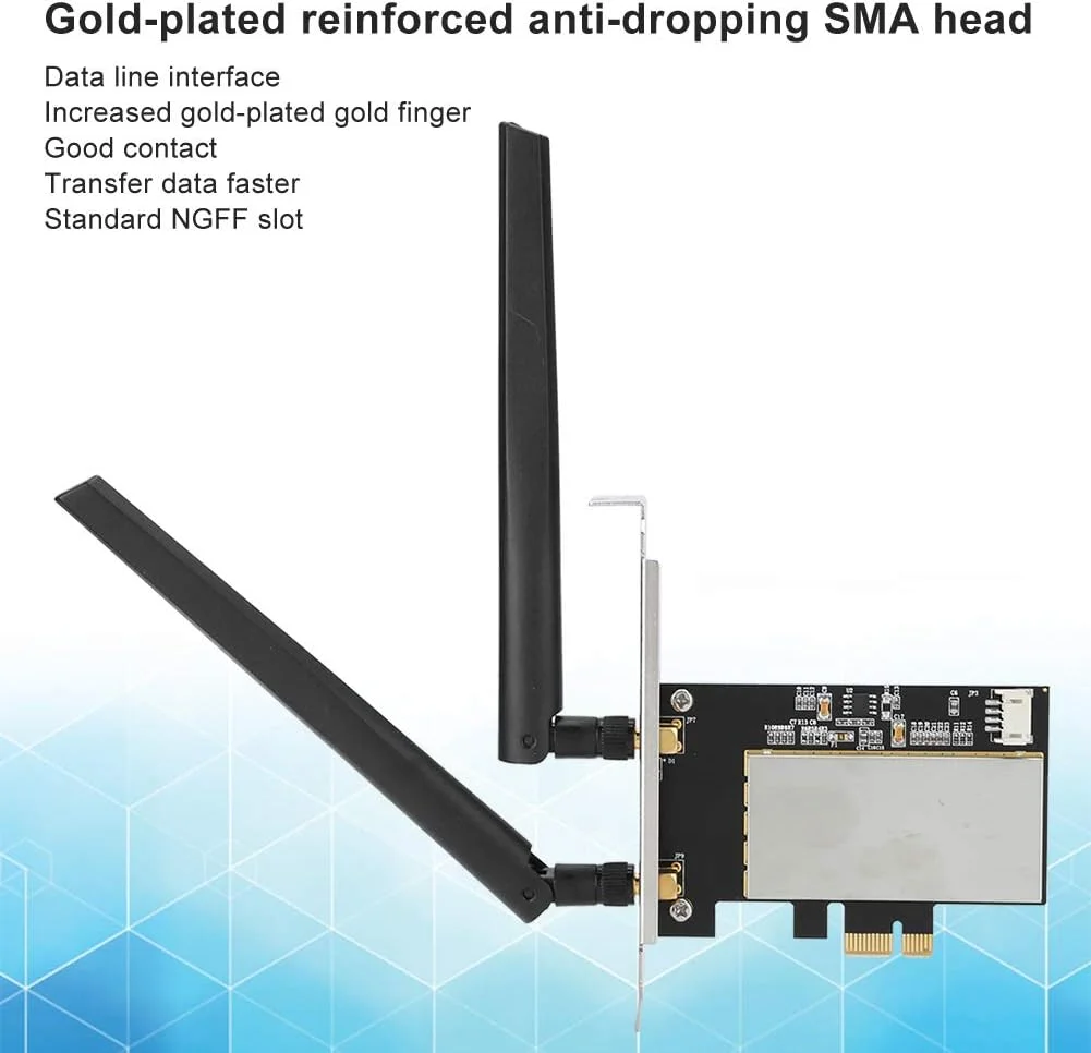 کارت آداپتور دو بانده Annadue، مبدل بی‌سیم WIFI، کارت آداپتور مبدل NGFF M2 به PCIE AC، قطعات الکترونیکی.