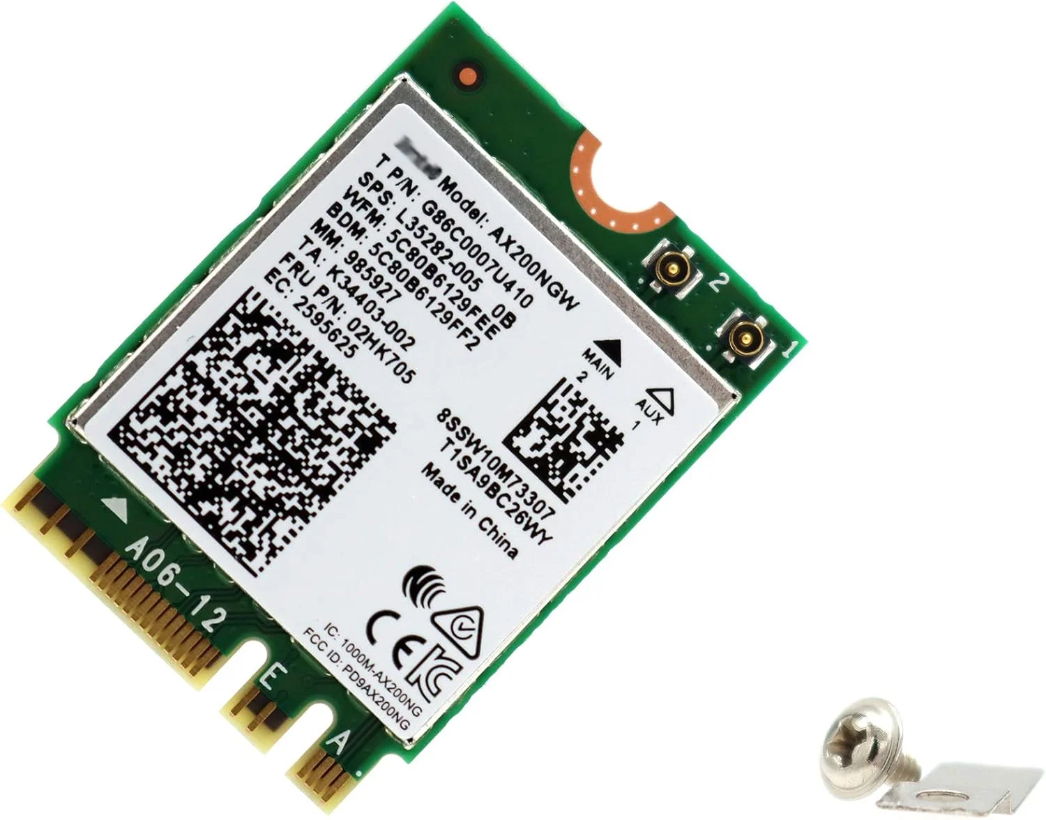 آداپتور وایرلس دوال باند AX200NGW Wi-Fi 6 802.11AX 2.4Gbps MU-MiMO M.2 NGFF با بلوتوث 5.0 برای ماژول کارت WLAN اینتل AX200 ویندوز 10 64 بیتی