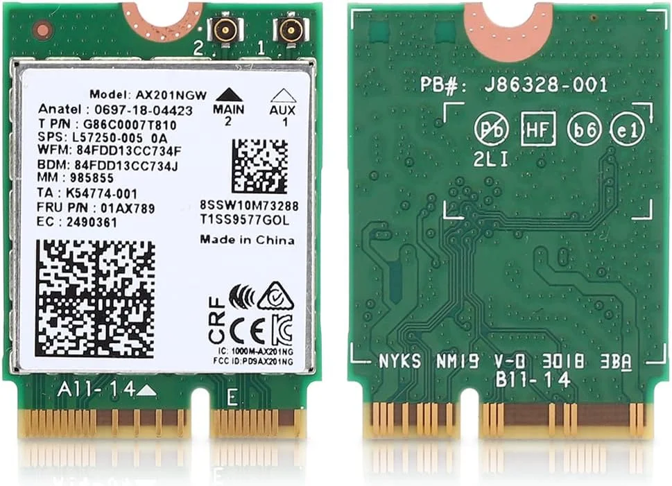 کارت وای فای AX201NGW WiFi 6 گیگابیتی 2400M M.2.CNVio2، رابط برای 5.0، کارت WLAN فقط برای 10 X 64 بیتی کارت وای فای AX201NGW WiFi 6 گیگابیتی 2400M M.2.CNVio2، رابط برای 5.0، کارت WLAN فقط برای 10 X 64 بیتی