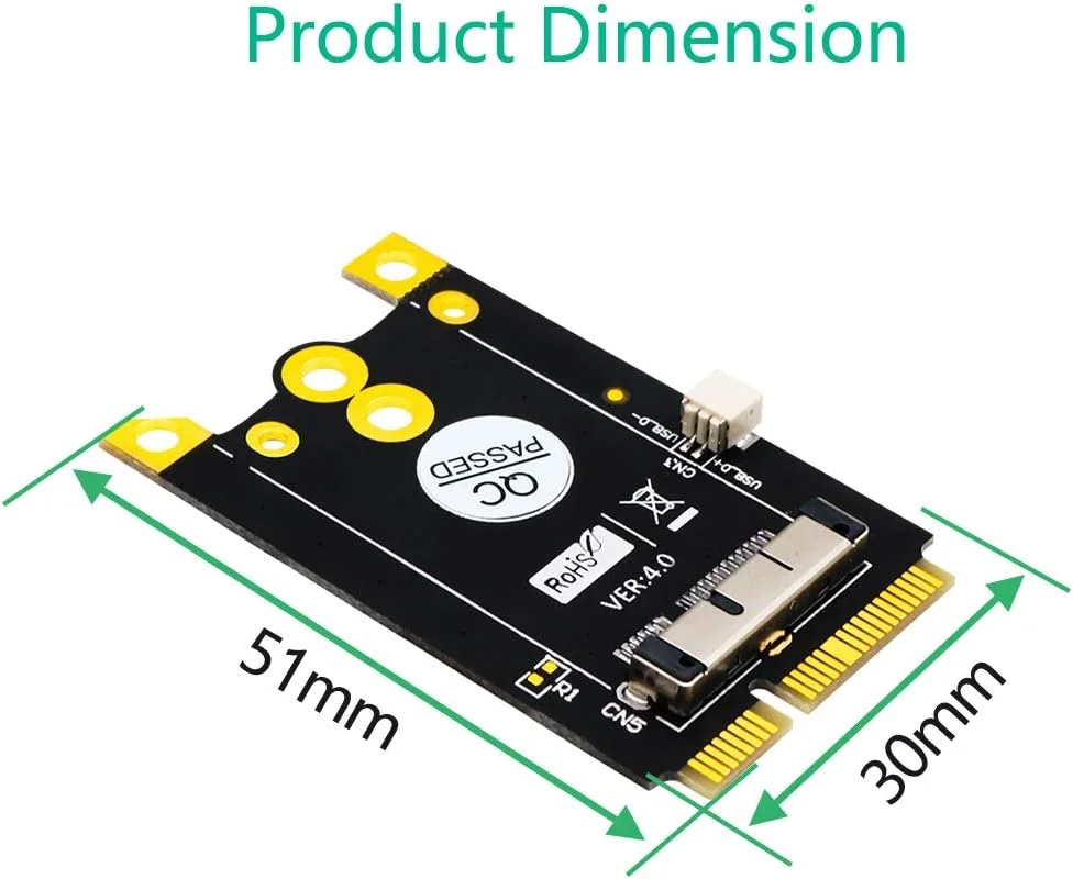 برد آداپتور تبدیل Mini PCIe (mPCIe) نسخه ارتقا یافته برای کارت های وای فای و بلوتوث Broadcom BCM943602CS BCM94360CD BCM94331 BCM94331CD BCM943224P BCM94360CSAX BCM94360CS2