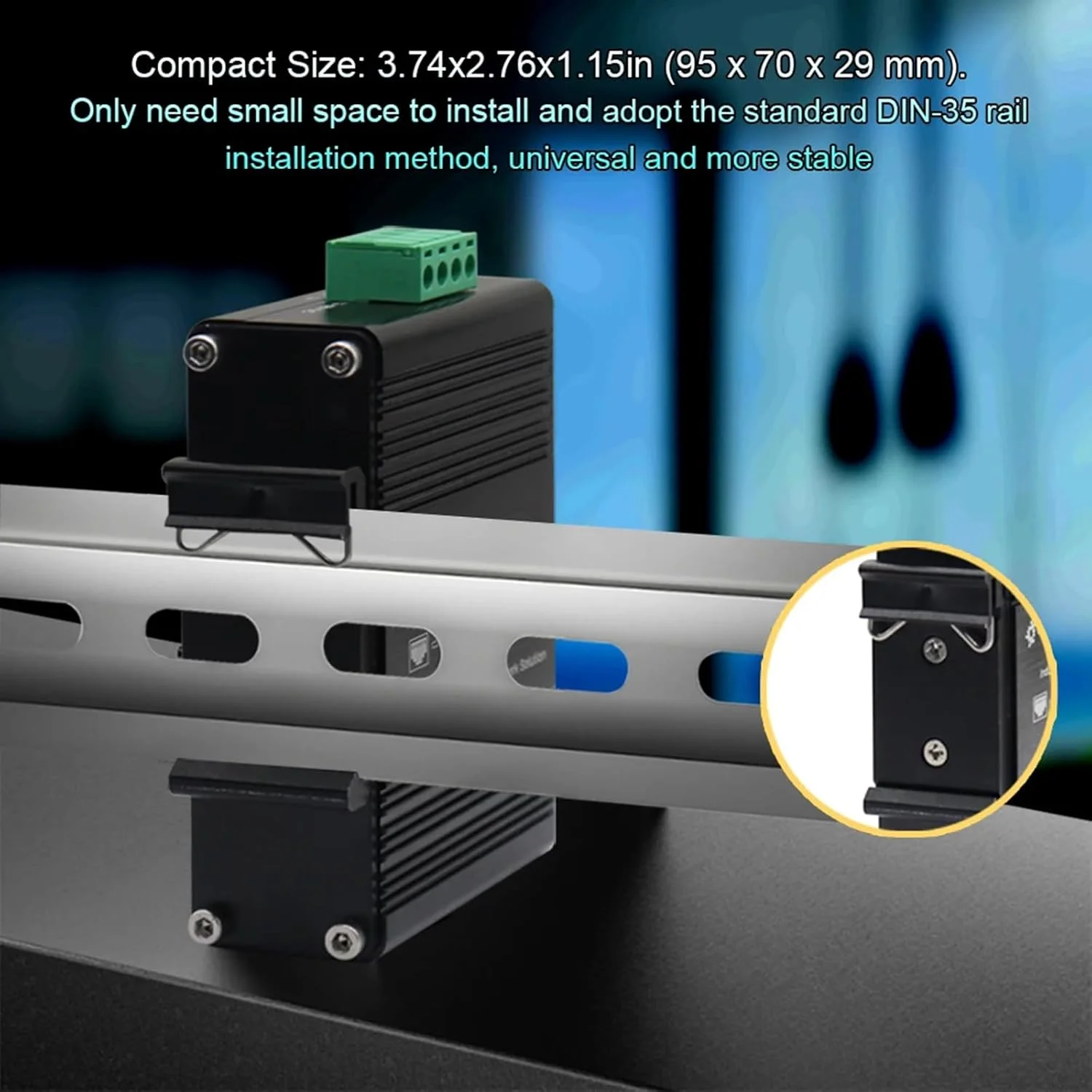 سوئیچ اترنت صنعتی 5 پورت گیگابیتی 10/100/1000Mbps دیمبو، سوئیچ شبکه مینیاتوری، نصب روی ریل DIN / دیوار، 10Gbps، 12-48V DC، A سوئیچ اترنت صنعتی 5 پورت گیگابیتی 10/100/1000Mbps دیمبو، سوئیچ شبکه مینیاتوری، نصب روی ریل DIN / دیوار، 10Gbps، 12-48V DC، A