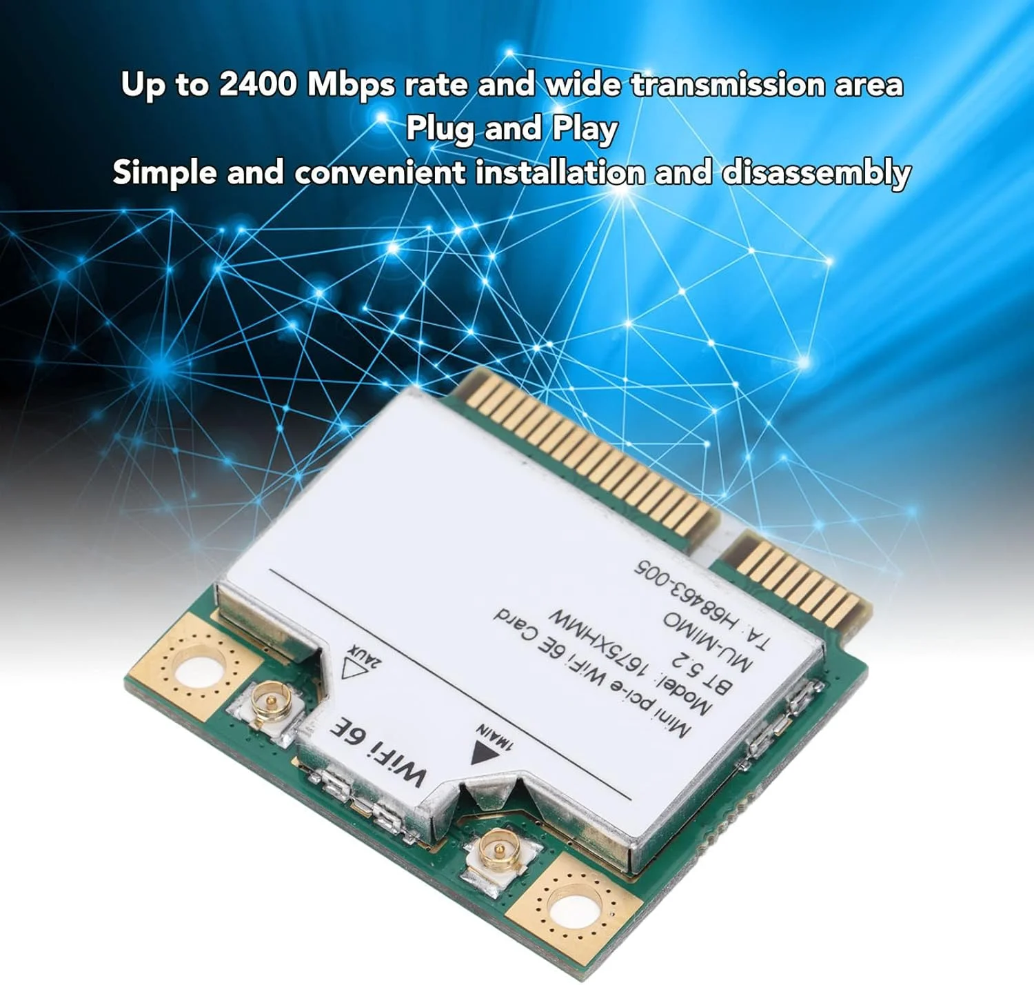 کارت شبکه وای فای Bewinner، کارت شبکه وای فای مینی PCIE 6E، آداپتور شبکه بی سیم 3 بانده بلوتوث 5.2، کارت شبکه کامپیوتر 2400 مگابیت بر ثانیه برای کارت شبکه وای فای Bewinner، کارت شبکه وای فای مینی PCIE 6E، آداپتور شبکه بی سیم 3 بانده بلوتوث 5.2، کارت شبکه کامپیوتر 2400 مگابیت بر ثانیه برای