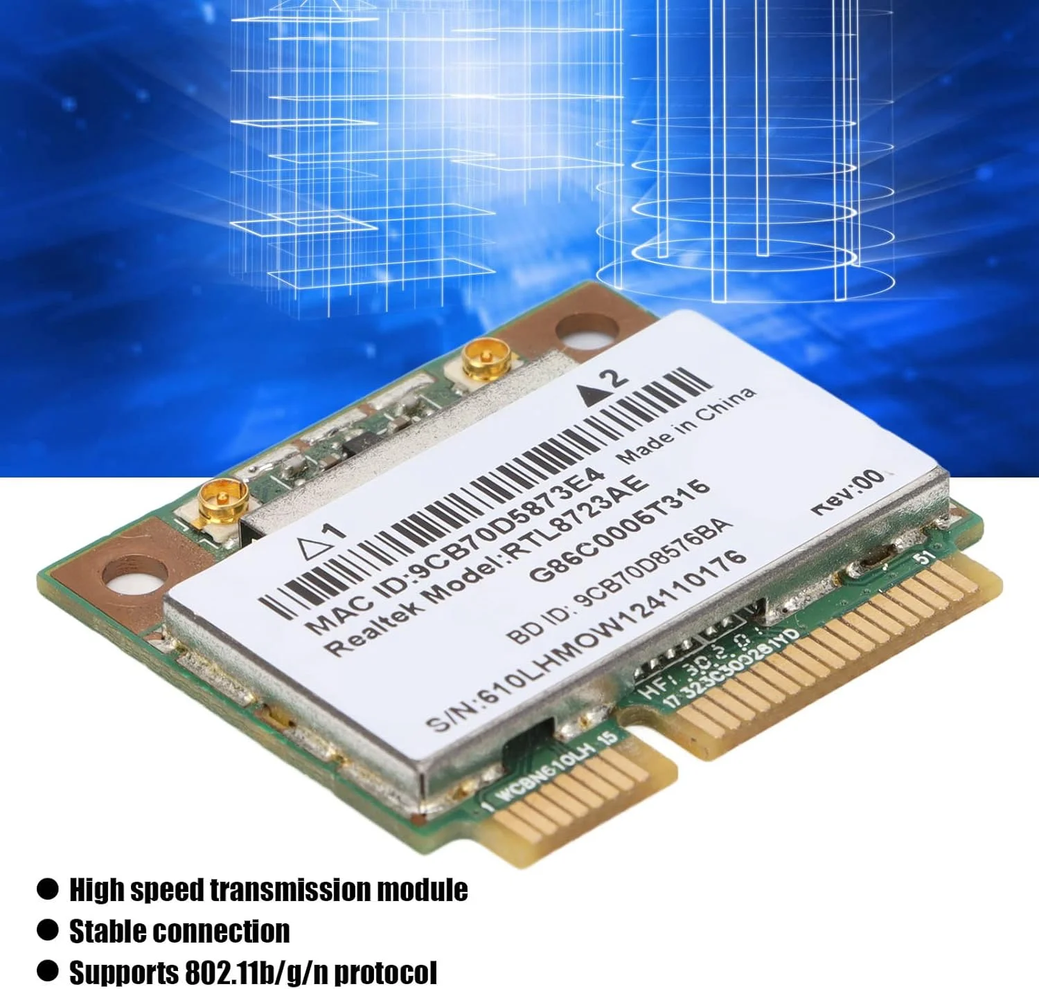 کارت شبکه بیسیم Bewinner، مینی PCI-Express 802.11b/g/n 300M BT4.0 کارت آداپتور شبکه پرسرعت Plug and Play برای کامپیوتر کارت شبکه بیسیم Bewinner، مینی PCI-Express 802.11b/g/n 300M BT4.0 کارت آداپتور شبکه پرسرعت Plug and Play برای کامپیوتر