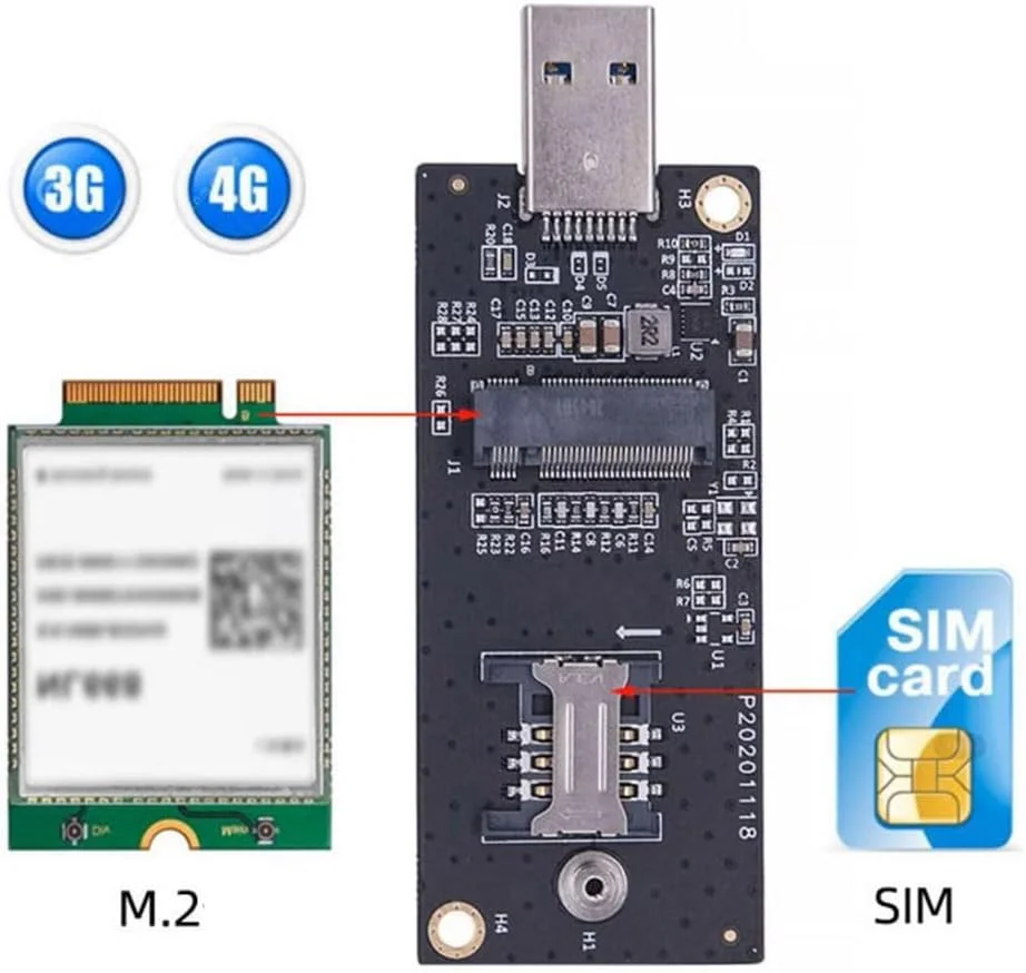 آداپتور کارت رایزر Chenyang WWAN Card NGFF M.2 Key-B به USB 3.0 با اسلات سیم کارت برای مودم کارت ماژول بی سیم 3G/4G/5G LTE آداپتور کارت رایزر Chenyang WWAN Card NGFF M.2 Key-B به USB 3.0 با اسلات سیم کارت برای مودم کارت ماژول بی سیم 3G/4G/5G LTE