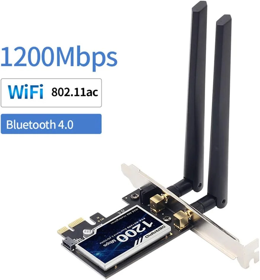 آداپتور PCI-E وایرلس CLX 1200Mbps 802.11Ac بلوتوث 4.0 کارت وای فای WLAN 2.4G/5Ghz آداپتور PCI اکسپرس وای فای رومیزی برای ویندوز 7 8 10