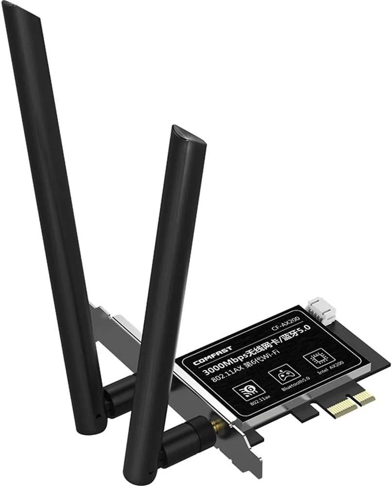 کارت شبکه بی‌سیم CLX AX200، دو بانده بلوتوث 2974Mbps PCI برای کامپیوتر رومیزی بازی Wifi6