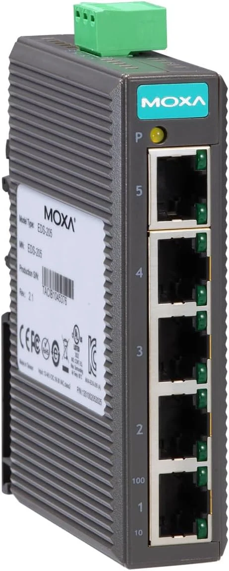 سوئیچ صنعتی غیر مدیریتی Moxa EDS 205 با 5 پورت اترنت