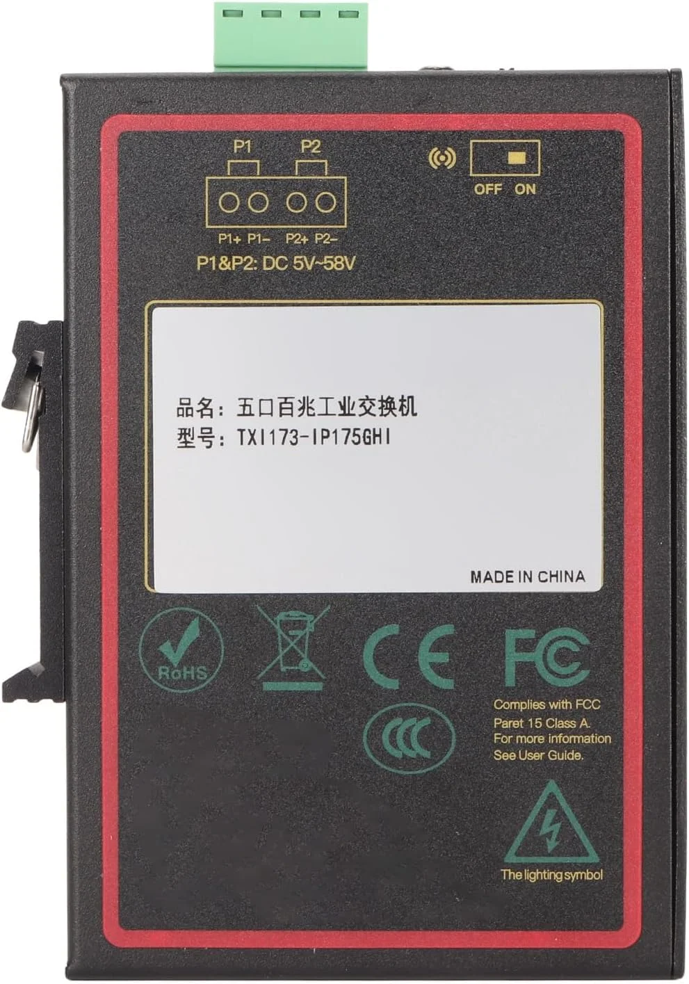 سوئیچ صنعتی Cryfokt، سوئیچ اترنت غیر مدیریتی 5 پورت 100 مگابیت بر ثانیه برای حمل و نقل هوشمند سوئیچ صنعتی Cryfokt، سوئیچ اترنت غیر مدیریتی 5 پورت 100 مگابیت بر ثانیه برای حمل و نقل هوشمند