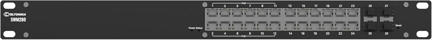 سوئیچ مدیریتی ۲۴ پورت گیگابیتی PoE+ تلتونیکا SWM280 – ۱۲ پورت PoE+ (۳۰ وات)، ۱۲ پورت گیگابیتی، ۴ پورت SFP، بودجه توان ۳۰۰ وات – ویژگیهای L2+ / L3 برای شبکههای صنعتی و سازمانی سوئیچ مدیریتی ۲۴ پورت گیگابیتی PoE+ تلتونیکا SWM280 – ۱۲ پورت PoE+ (۳۰ وات)، ۱۲ پورت گیگابیتی، ۴ پورت SFP، بودجه توان ۳۰۰ وات – ویژگیهای L2+ / L3 برای شبکههای صنعتی و سازمانی