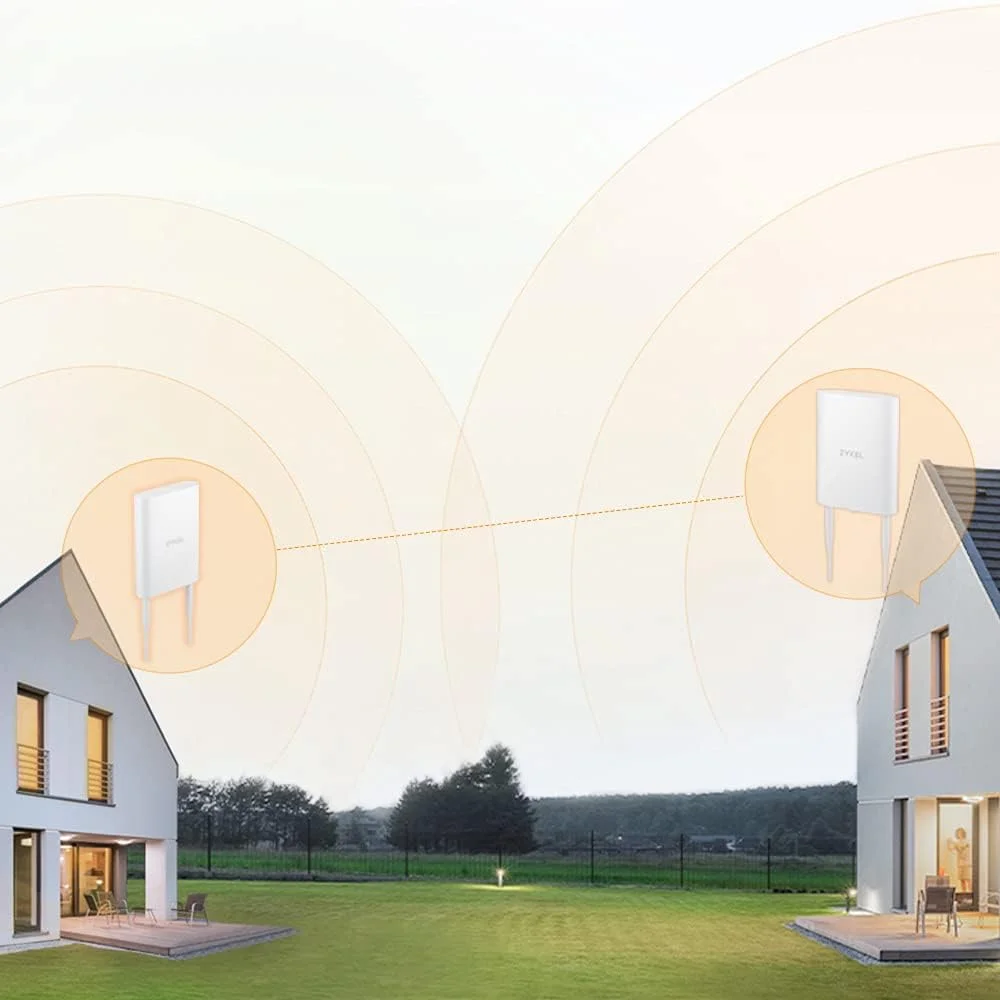 اکسس پوینت بیرونی وای فای 6 AX1800 زایکسل | برای کسب و کارهای کوچک | مش هوشمند | محافظت IP55 | انژکتور PoE شامل | برنامه/ابر Nebula یا مستقل [NWA55AXE]