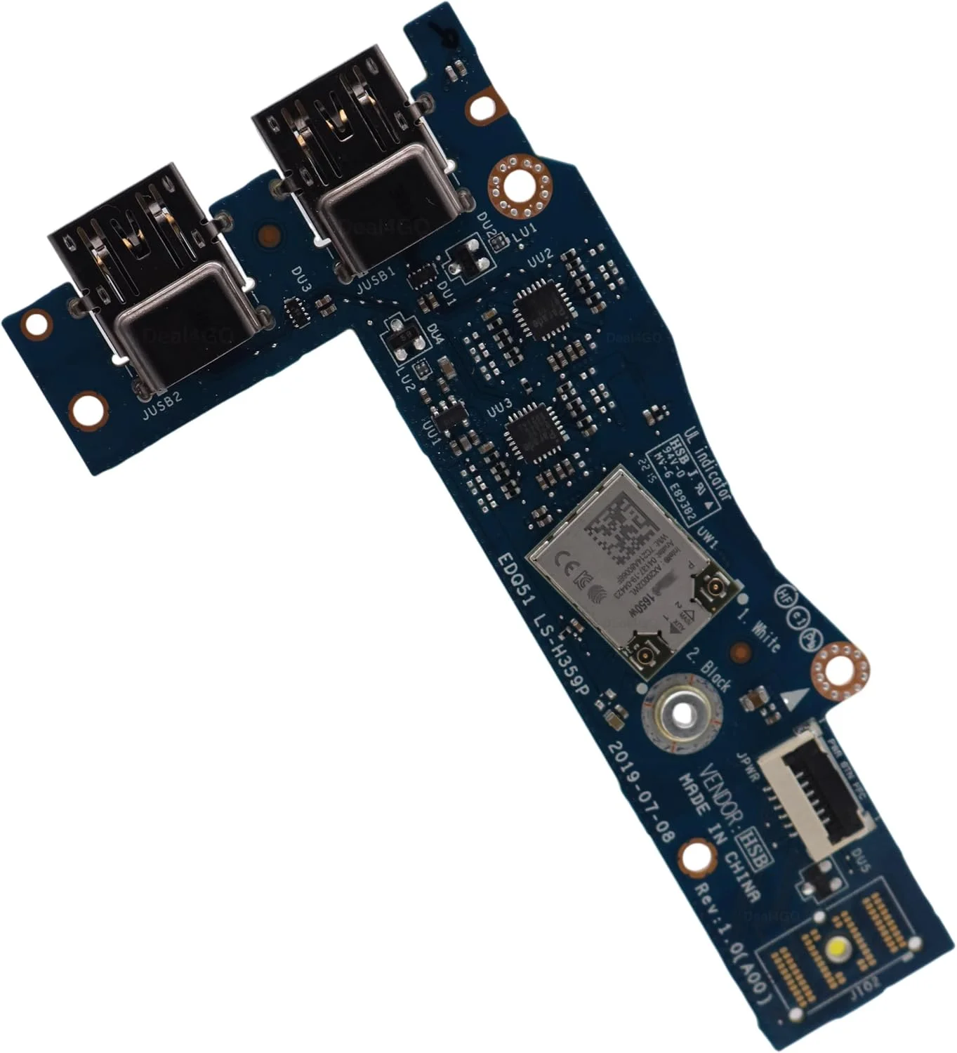 برد پورت USB، کارت شبکه وای فای، مدل P2RHV A197V1 LS-H359P جایگزین برای Dell Alienware M15 R2