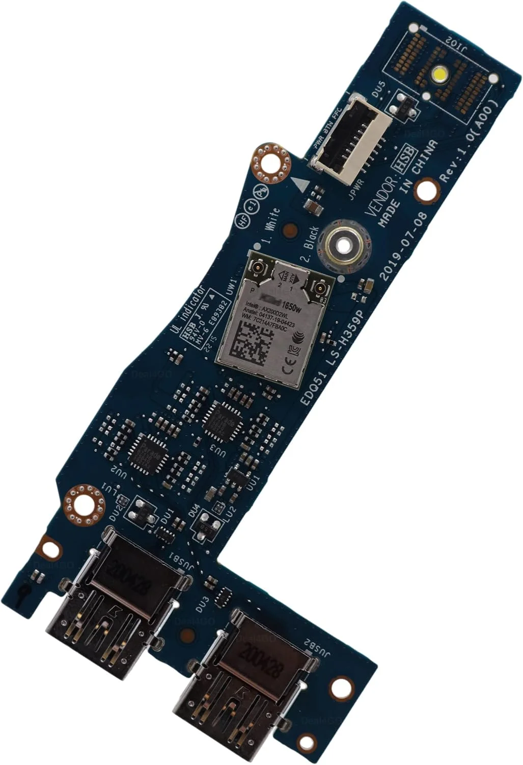 برد پورت USB، کارت شبکه وای فای، مدل P2RHV A197V1 LS-H359P جایگزین برای Dell Alienware M15 R2