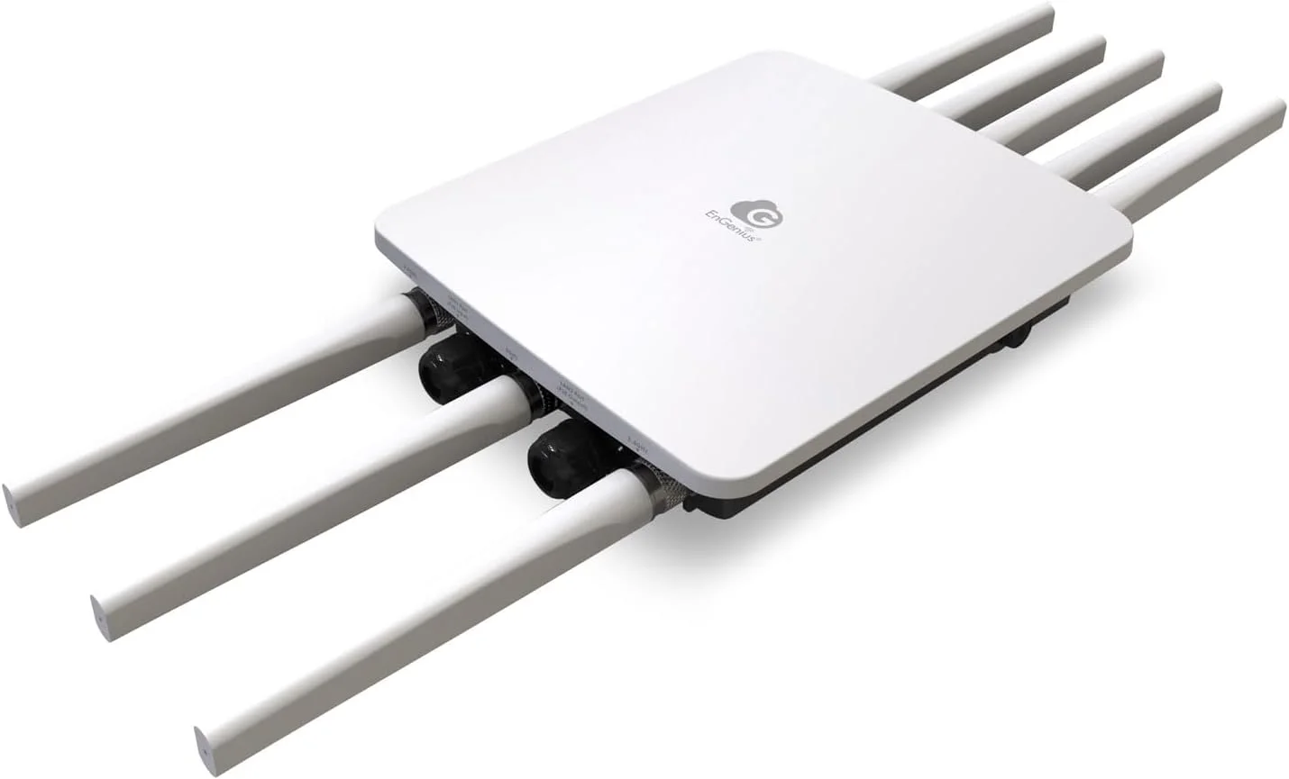 اکسس پوینت بیرونی وای فای 6 دو بانده EnGenius ECW270 با قابلیت مدیریت ابری | 11ax, 4x4 MIMO (1148+2400Mbps), پورت 2.5GbE LAN + خروجی 1GbE PoE، دارای 8 آنتن N-Type، 802.3bt PoE