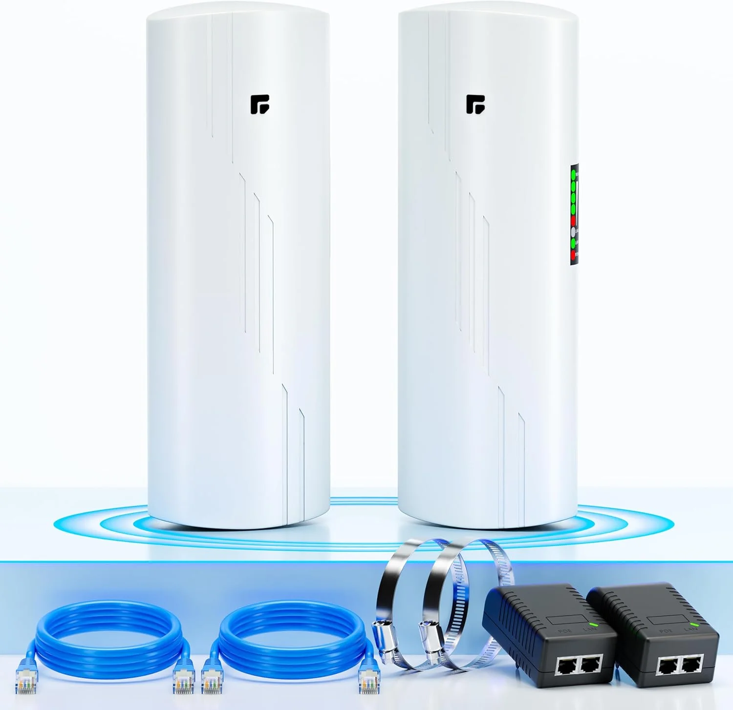 کیت توسعه شبکه بی‌سیم نقطه به نقطه GOOD STORY، وای‌فای فضای باز، برد بلند 5G | کیت کامل دو واحدی از پیش پیکربندی شده - P2P 300Mbps 3Km (دو عددی)