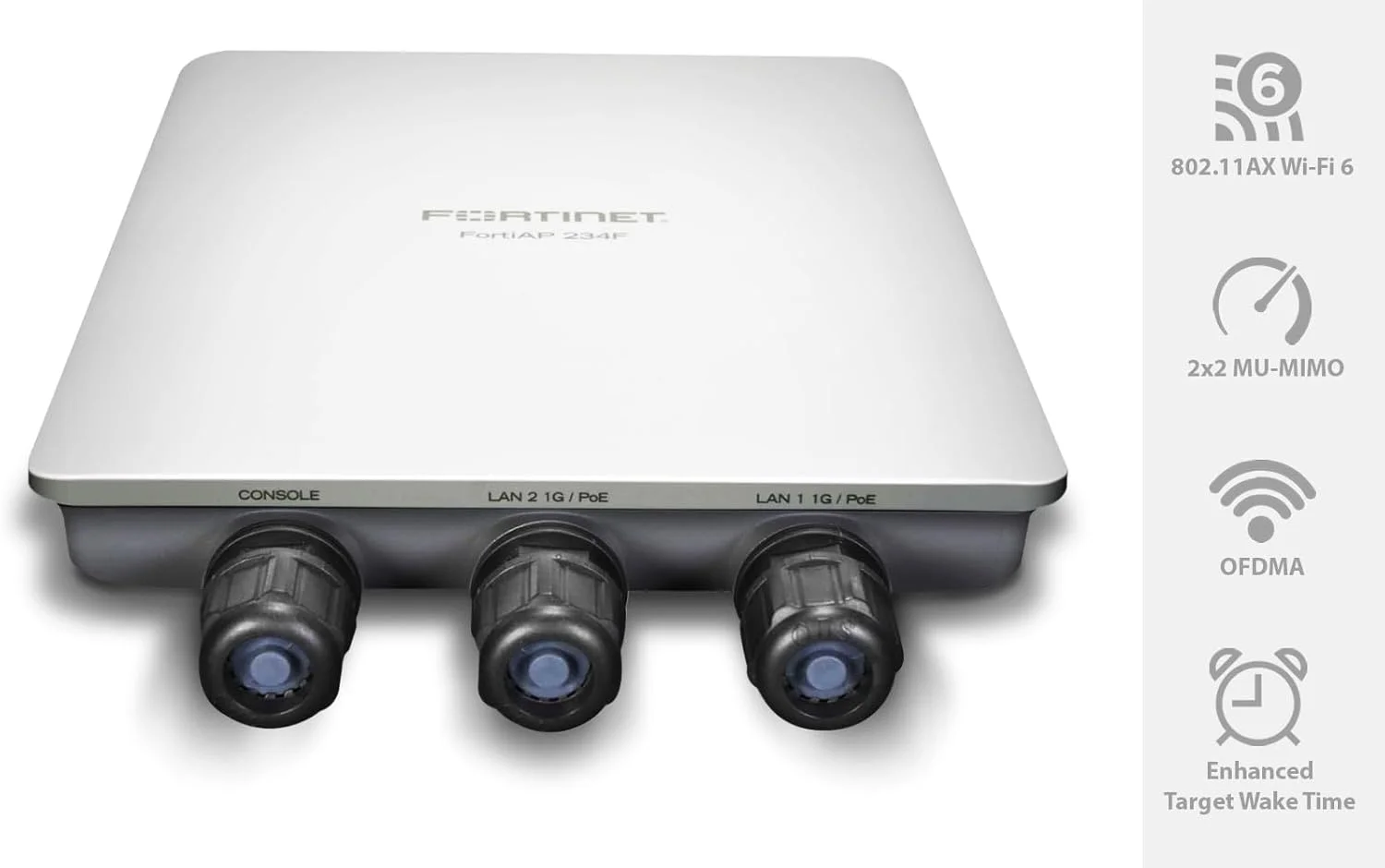 اکسس پوینت بی سیم بیرونی Fortinet FortiAP 234F | 2x2 Wi-Fi 6 (802.11ax) - سه رادیویی، آنتن داخلی، 2 پورت GE RJ45 (FAP-234F-A)