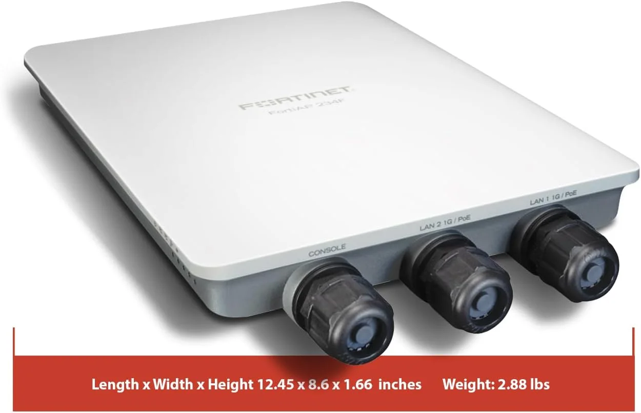 اکسس پوینت بی سیم بیرونی Fortinet FortiAP 234F | 2x2 Wi-Fi 6 (802.11ax) - سه رادیویی، آنتن داخلی، 2 پورت GE RJ45 (FAP-234F-A)