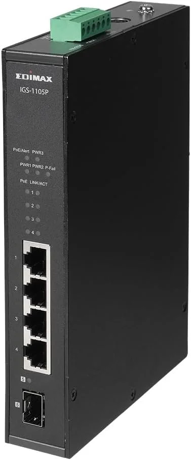 سوئیچ صنعتی 5 پورت گیگابیتی PoE+ Edimax IGS-1005P با پورت SFP