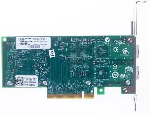 آداپتور شبکه دو پورت 10 گیگابیتی DELL Intel E69818 X520-da2 XNPKX Pci-e NIC مدل SFP (U810N, 0U810N) آداپتور شبکه دو پورت 10 گیگابیتی DELL Intel E69818 X520-da2 XNPKX Pci-e NIC مدل SFP (U810N, 0U810N)