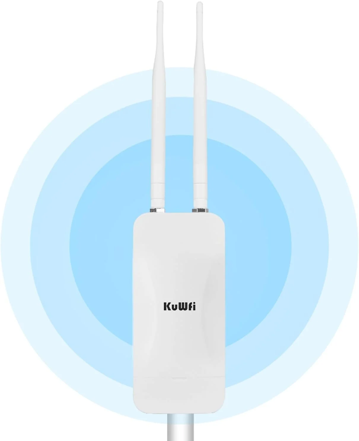 اکسس پوینت بیرونی KuWFi AP1200F، سرعت وای‌فای دو بانده 2.4 گیگاهرتز و 5.8 گیگاهرتز، توسعه دهنده وای‌فای دوربرد برای اتصال بی‌سیم پایدار، ضدآب IP65، تغذیه از طریق PoE/DC، ایده‌آل برای پوشش وای‌فای بیرونی