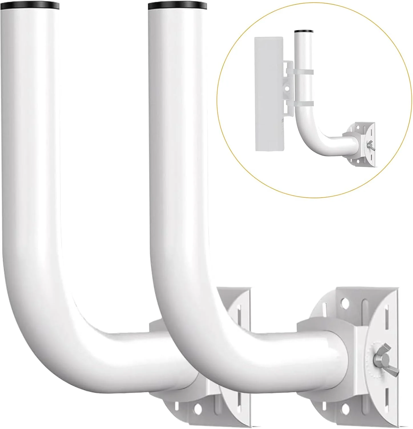 براکت نصب دکل پل بی‌سیم نقطه به نقطه جهانی، پایه J برای آنتن و اکسس پوینت فضای باز، پایه نصب روی دیوار و دکل برای آنتن دسترسی فضای باز Tp-Link و Starlink، بسته 2 عددی