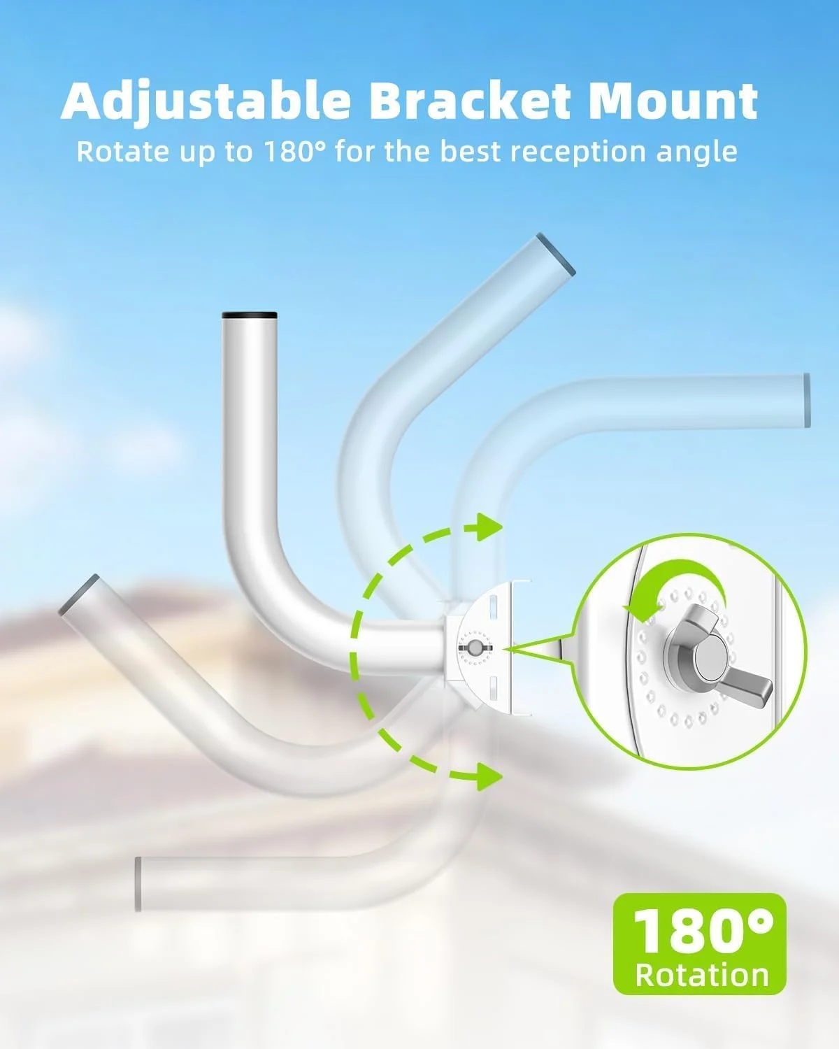 پایه نگهدارنده پل بی‌سیم جهانی، بسته 4 عددی پایه‌های میله‌ای J، پایه قابل تنظیم 180 درجه‌ای برای نصب روی میله و دیوار برای آنتن بیرونی، پایه میله‌ای بیرونی برای نقطه دسترسی AP و CPE