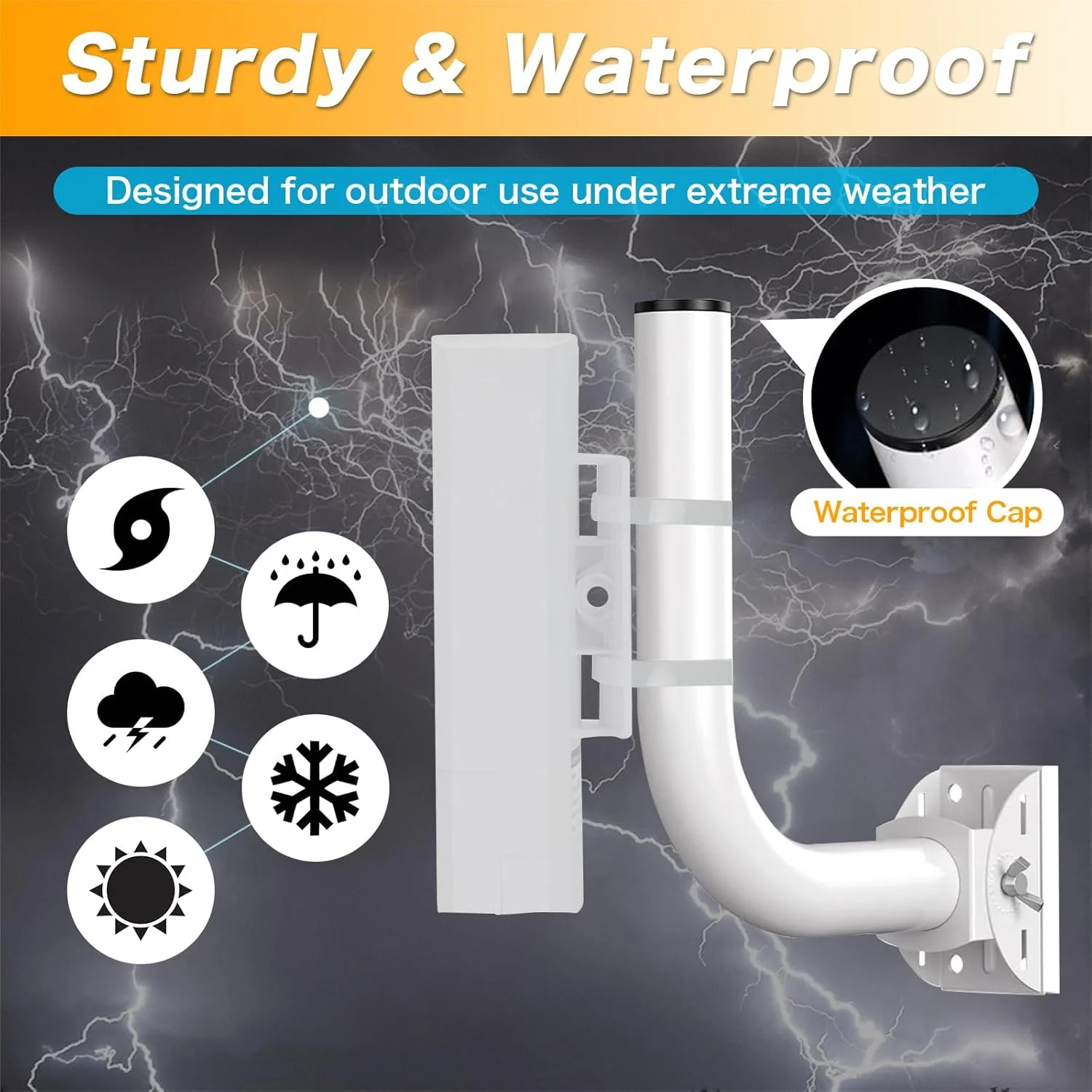 براکت نصب دکل پل بی‌سیم نقطه به نقطه جهانی، پایه J برای آنتن و اکسس پوینت فضای باز، پایه نصب روی دیوار و دکل برای آنتن دسترسی فضای باز Tp-Link و Starlink، بسته 2 عددی