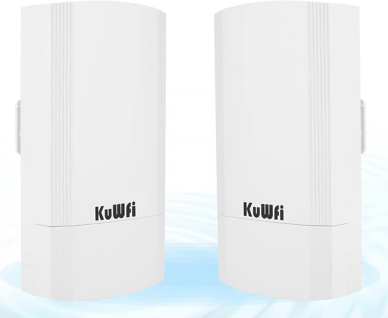 کیت CPE بی‌سیم بیرونی KuWFi با سرعت 900 مگابیت بر ثانیه، بسته 2 عددی، پل/CPE بی‌سیم 5.8G نقطه به نقطه، پشتیبانی از راه حل انتقال از راه دور 2 کیلومتر برای PTP/PTMP (از پیش برنامه ریزی شده WDS)/دوربین مداربسته/دوربین