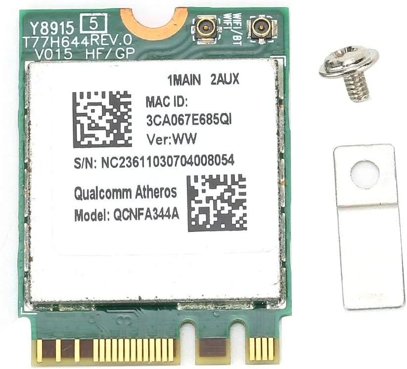 کارت شبکه بی سیم Denash کارت شبکه دو بانده QCNFA344A WiFi با تراشه بلوتوث مدل ماژول بی سیم برای ویندوز کارت شبکه بی سیم Denash کارت شبکه دو بانده QCNFA344A WiFi با تراشه بلوتوث مدل ماژول بی سیم برای ویندوز