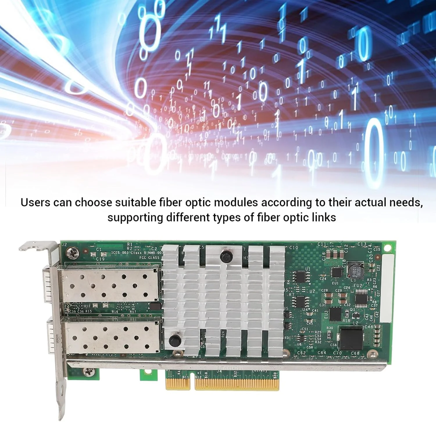 آداپتور سرور اترنت Vikye، انتقال داده 10G، آداپتور کارت SFP+، با سازگاری بالا برای سرورها و سیستم عامل های رایج