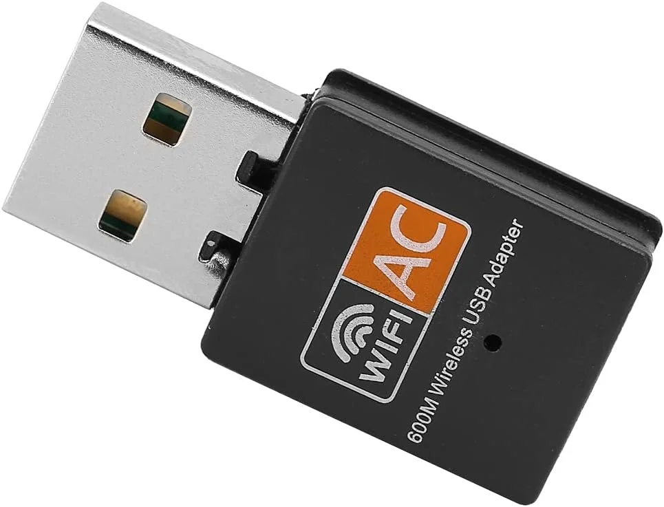 آداپتور لوازم جانبی شبکه Zerodis کارت وایرلس USB 433 مگابیت بر ثانیه 5G و 150 مگابیت بر ثانیه 2.4G ایده آل برای لپ تاپ ها و رایانه های رومیزی دو بانده Ac600M Wifi (#1)