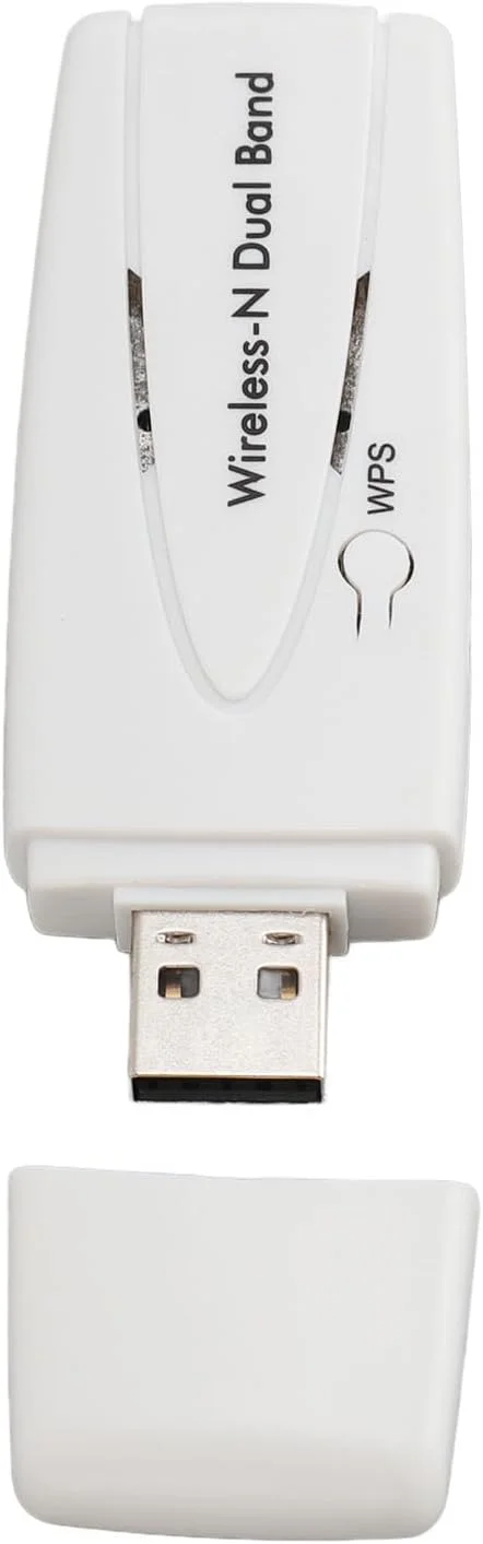 آداپتور وایرلس N دو بانده عمومی، آداپتور وای فای USB بی سیم با سرعت بالا 300 مگابیت بر ثانیه سفید برای تلویزیون