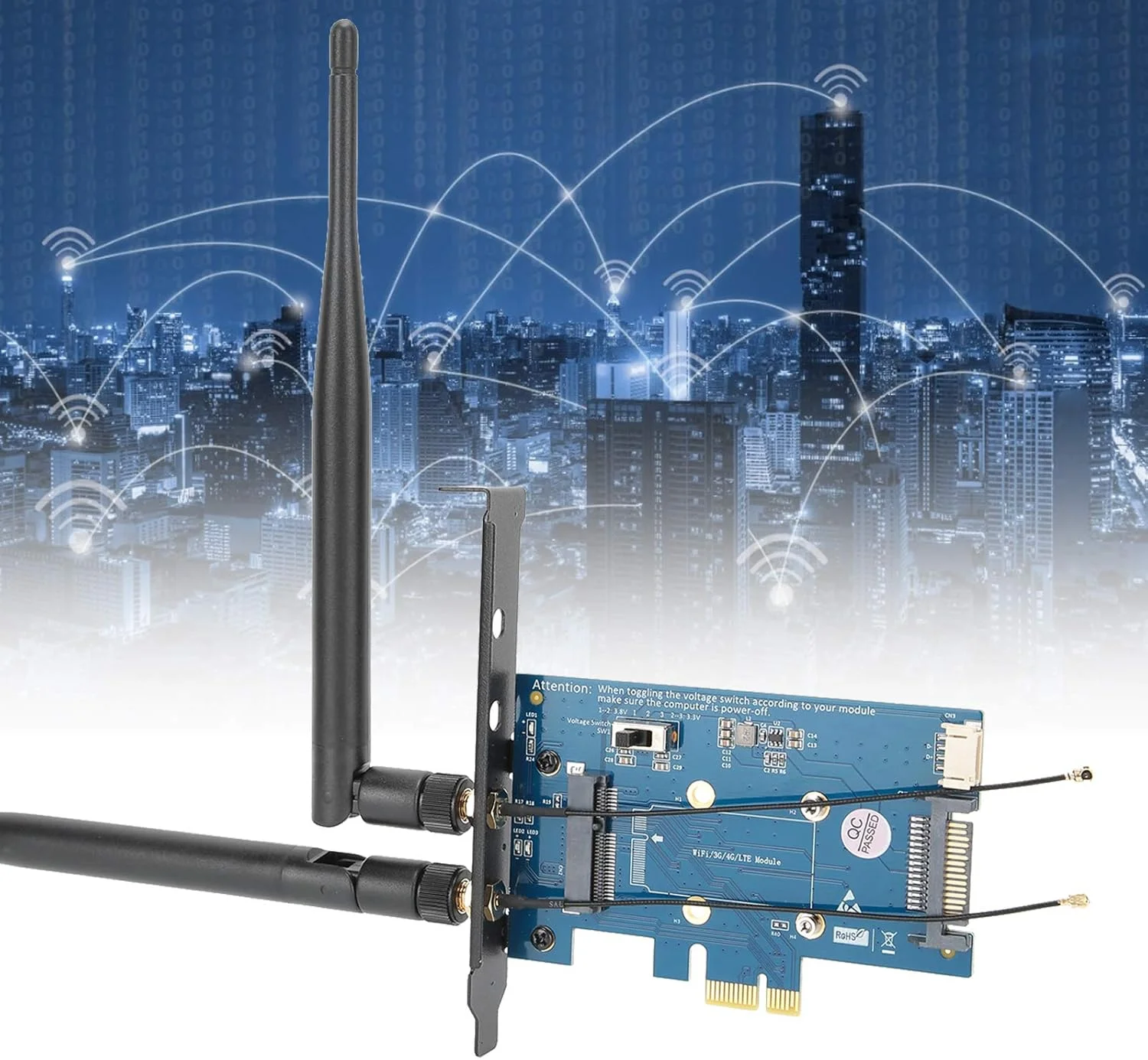 آداپتور بی‌سیم دو بانده، آداپتور وای فای PCIE، مینی PCI-E جانبی برای WinCE//OS X