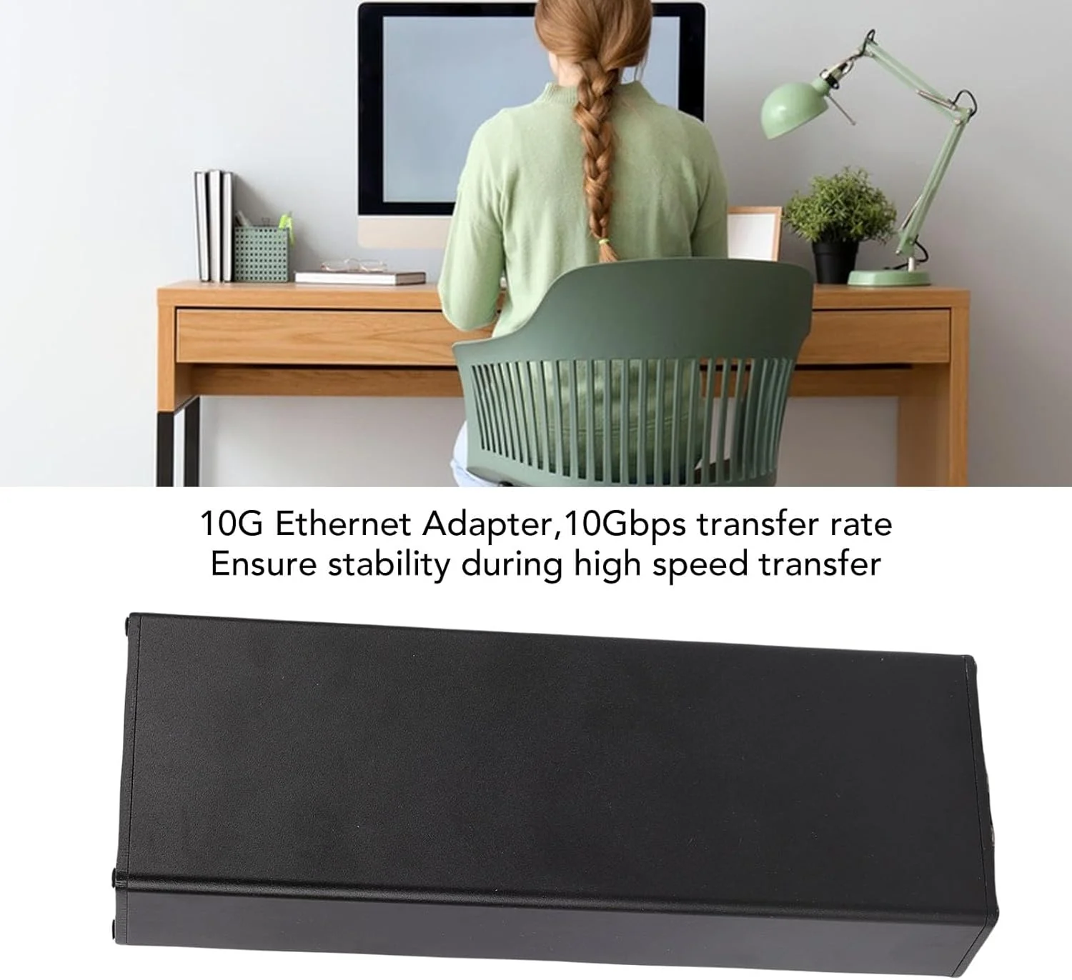 آداپتور اترنت 10G GOWENIC، سرعت بالای 10 گیگابیت بر ثانیه، سازگاری با 3 سیستم عامل، بدون نیاز به منبع تغذیه اضافی، اتصال و استفاده آسان