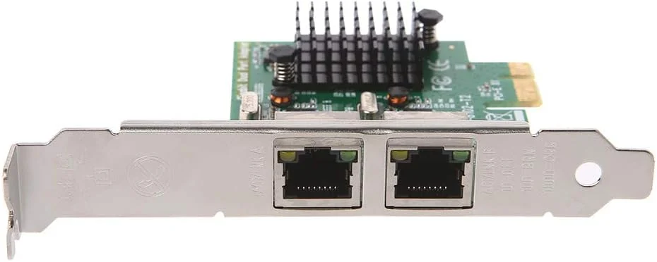 کارت شبکه دو پورت PCI-E X1 گیگابیتی اترنت با سرعت 10/100/1000 مگابیت بر ثانیه، آداپتور لوازم جانبی کامپیوتر و اداری، قطعات و سخت افزار کامپیوتر، شاسی رومیزی کاربردی، کامپیوتر گیمینگ و اداری