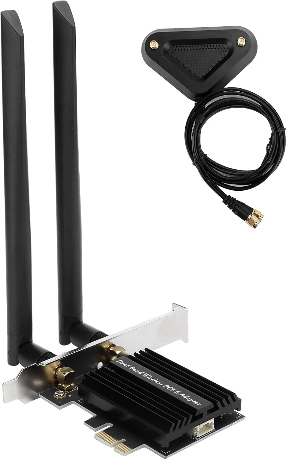 کارت PCI‑E WiFi 6، آداپتور دو بانده دسکتاپ 2.4G/5G با کابل افزایش آنتن 8DB AX3000 PCI‑E پشتیبانی از 5.1 کارت PCI‑E WiFi 6، آداپتور دو بانده دسکتاپ 2.4G/5G با کابل افزایش آنتن 8DB AX3000 PCI‑E پشتیبانی از 5.1