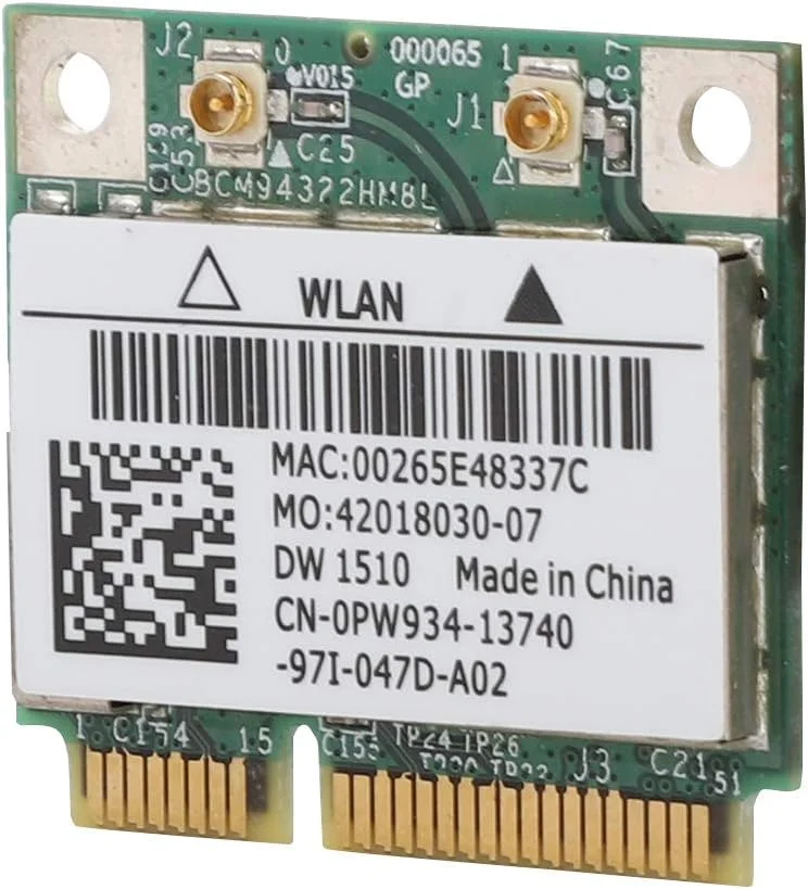 کارت مینی وایفای PCI-e الپریکو، BCM94322M8L DW1510 دو بانده 2.4 گیگاهرتز/5 گیگاهرتز + 802.11abtn 300 مگابیت بر ثانیه وایفای مینی PCI-E-WLAN برای E4200 E5500 کارت مینی وایفای PCI-e الپریکو، BCM94322M8L DW1510 دو بانده 2.4 گیگاهرتز/5 گیگاهرتز + 802.11abtn 300 مگابیت بر ثانیه وایفای مینی PCI-E-WLAN برای E4200 E5500