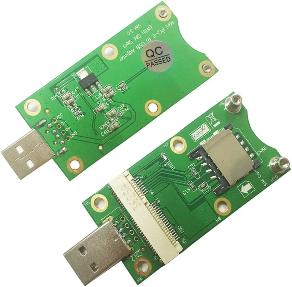 تبدیل کننده مینی PCI-E به USB 2.0 با اسلات سیم کارت برای ماژول های WWAN/LTE 3G/4G، سبز تبدیل کننده مینی PCI-E به USB 2.0 با اسلات سیم کارت برای ماژول های WWAN/LTE 3G/4G، سبز