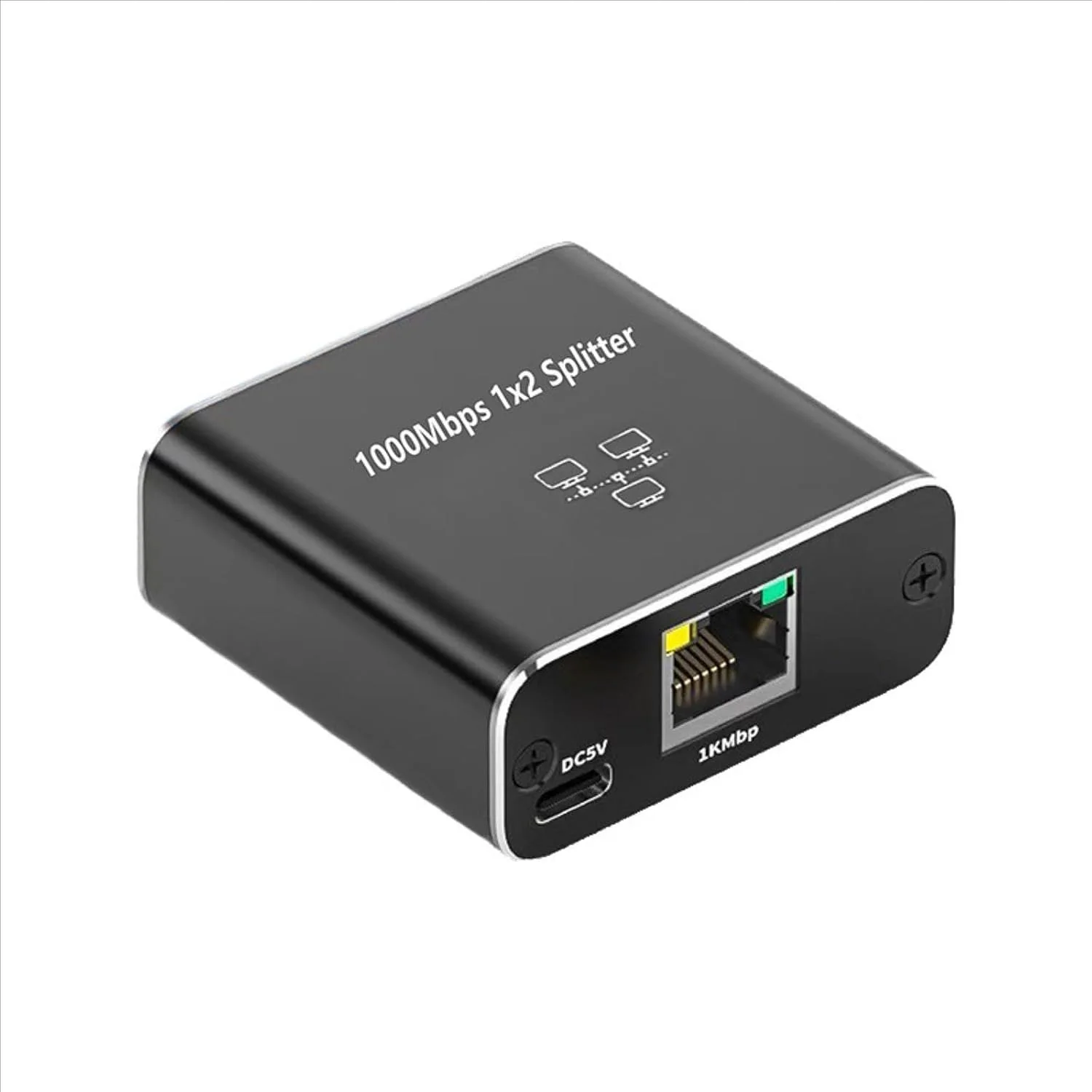 اسپلیتر اترنت گیگابیتی 1 به 2، آداپتور شبکه 1000 مگابیت بر ثانیه با تغذیه USB، اسپلیتر اینترنت RJ45 برای Cat 5/5e/6/7/8