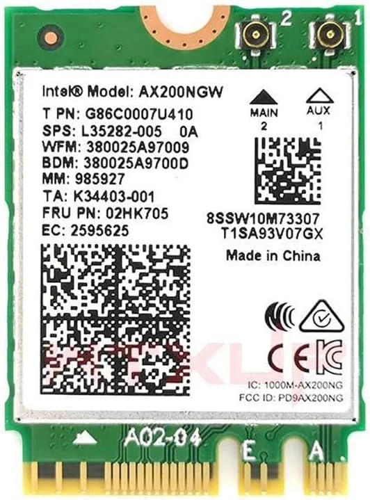 آداپتور وایرلس دوال باند AX200NGW برای اینتل AX200 WiFi 6، 2.4 گیگاهرتز 574 مگابیت بر ثانیه / 5 گیگاهرتز 2.4 گیگابیت بر ثانیه، کارت شبکه 802.11AX، پشتیبانی از بلوتوث 5.0