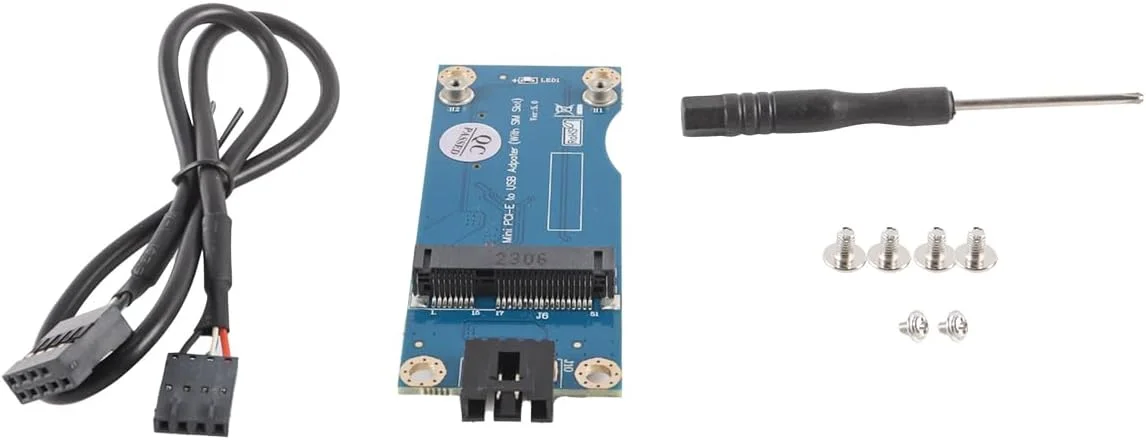 مبدل کارت مینی PCI-E WWAN/LTE به USB 9 پین مادربرد، کارت شبکه مینی PCIE 3G/4G به مادربرد با رابط افقی اسلات سیم کارت