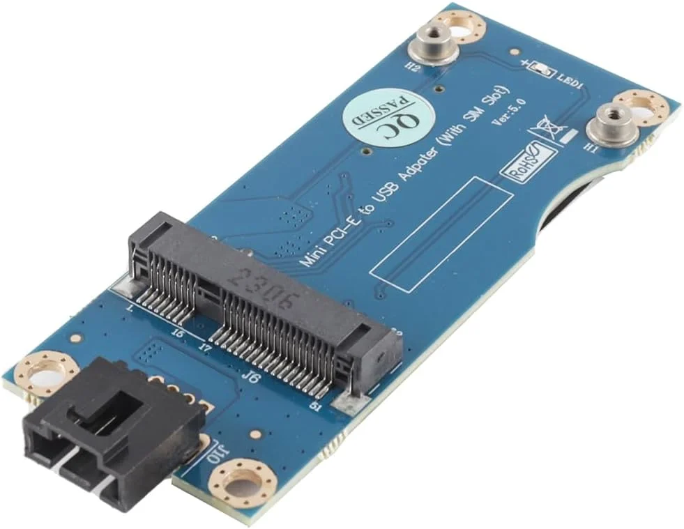 مبدل کارت مینی PCI-E WWAN/LTE به USB 9 پین مادربرد، کارت شبکه مینی PCIE 3G/4G به مادربرد با رابط افقی اسلات سیم کارت