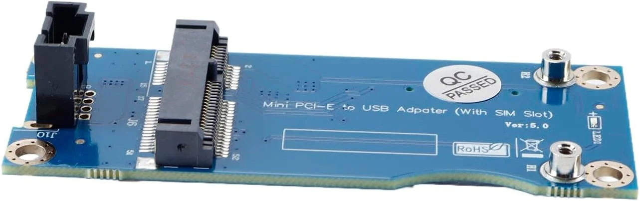 آداپتور Mini PCI-E WWAN/LTE کارت به USB 9 پین مادربرد، مبدل تست کارت شبکه Mini PCIE 3G/4G به USB 9 پین مادربرد با اسلات سیم کارت